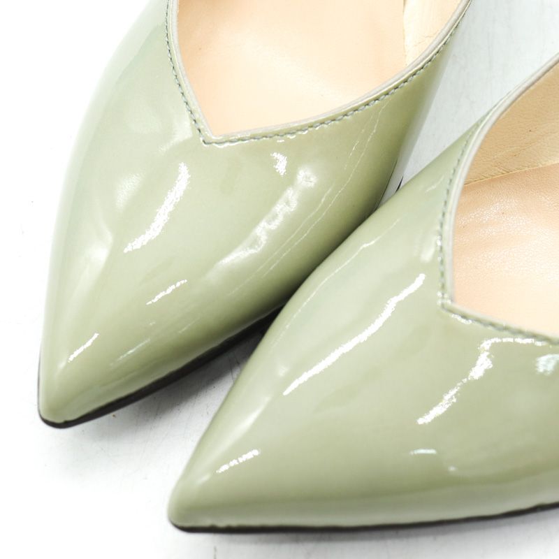 ヨシト パンプス 未使用 エナメル 本革レザー バックストラップ