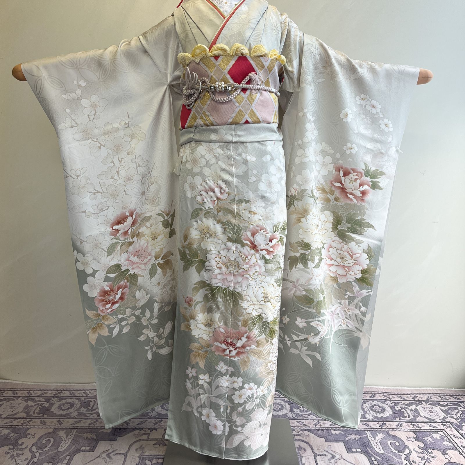 お値下げ中】振袖用 桜柄帯帯締めのセット 【お値下げ中】振袖用 桜柄