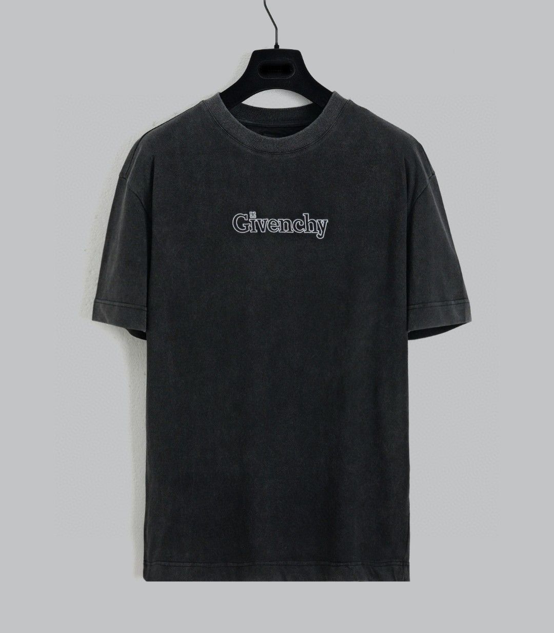 ジバンシィGivenchy 24ss クラシック刺繍ジバンシィ黒Tシャツ半袖