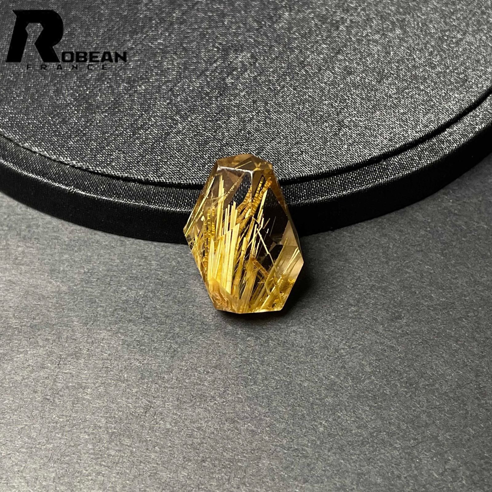 EU製 定価67万円 ROBEAN 黄金タイチンルチル パワーストーン アクセサリー 天然石 原石 金運 お守り プレゼント 26.2*19.9*15.3mm D0922557