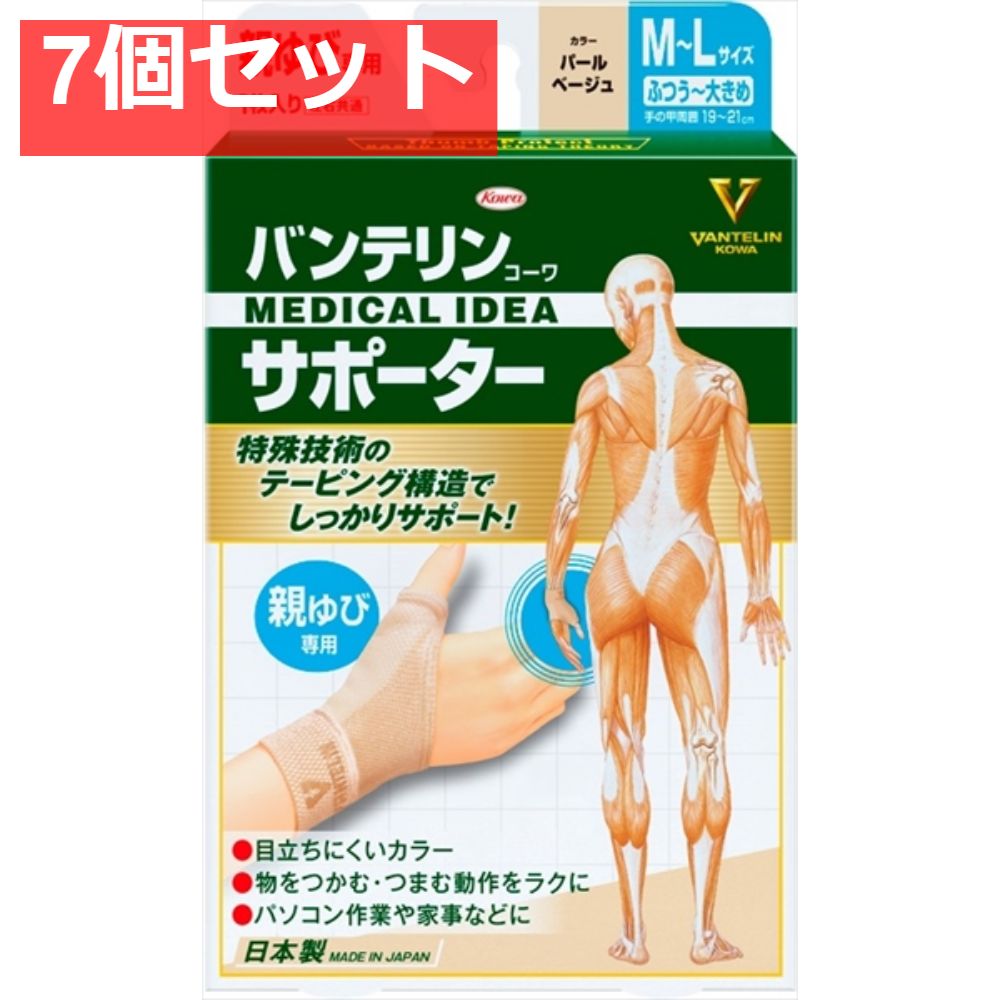 バンテリンコーワサポーター 親ゆび ふつう〜大きめサイズ パールベージュ 7個セット