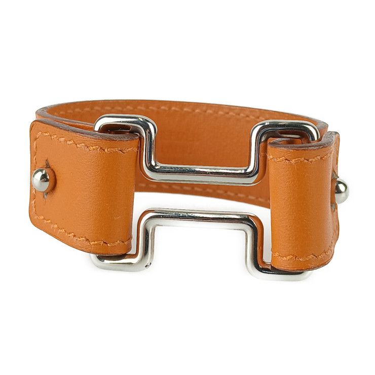 HERMES エルメス ブレスレット トゥナイト - オレンジ系 シルバー金具 ヴォースイフト レディース □K刻印