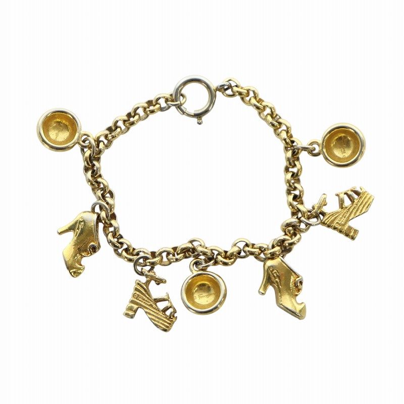 サルヴァトーレフェラガモ　チャームブレスレット 金色 Salvatore Ferragamo サルヴァトーレ・フェラガモ ブレスレット