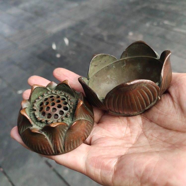 蓮華香炉 銅香炉 茶道具 香道具 仏具 工芸品 置物 銅 細工 蓮華香炉 香道具 銅製品 工芸品 置物（Amazon｜銅細工