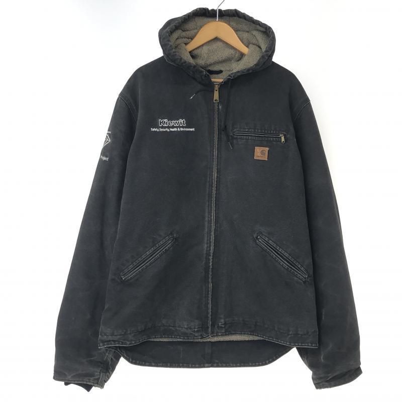 【中古】Carhartt Sherpa Jacket L J141 ブラック カーハート ダック地[10]