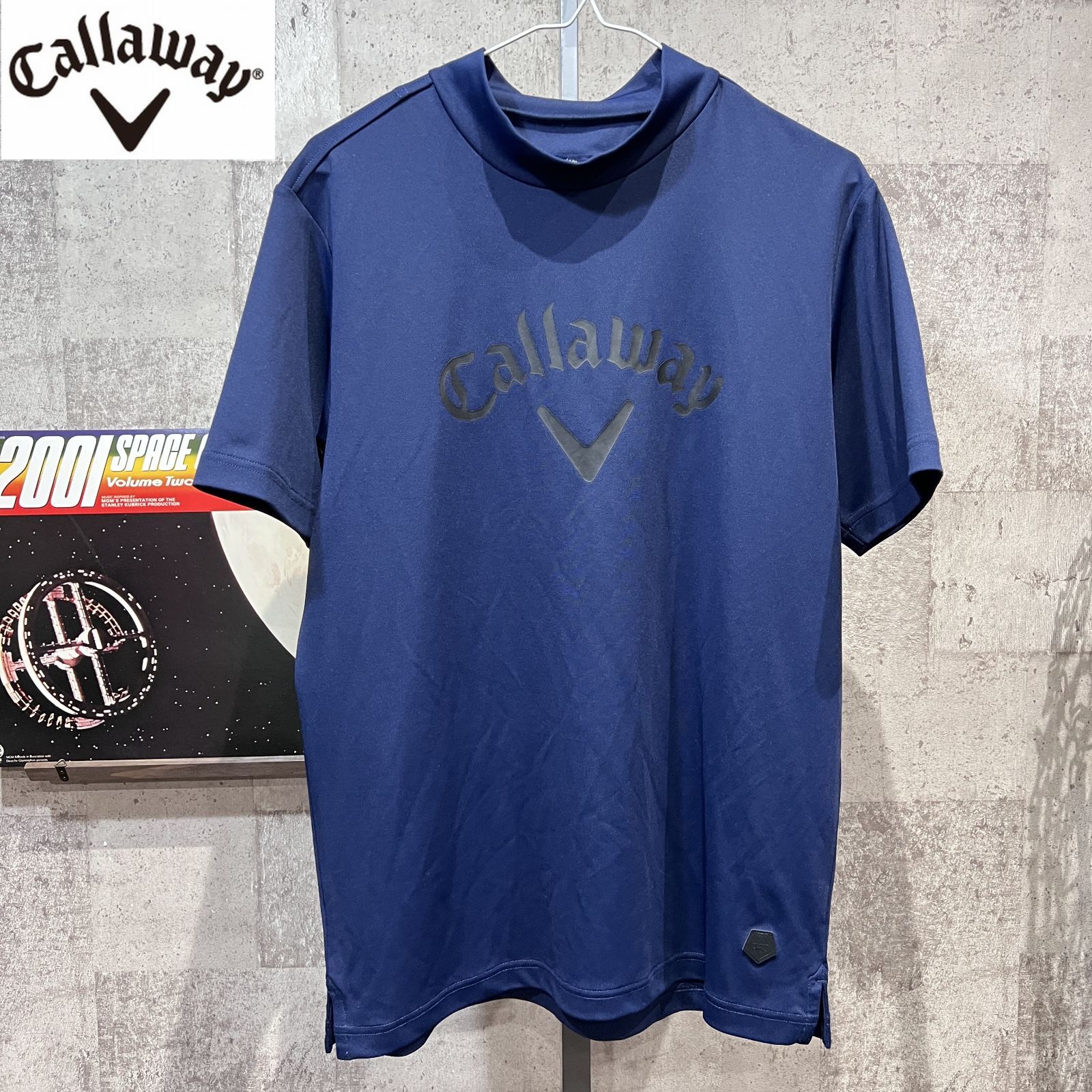 【セール，豊富な】 美品　Callawayキャロウェイ　モックネック半袖 Tシャツ　 Lサイズ　デジタルカモ柄