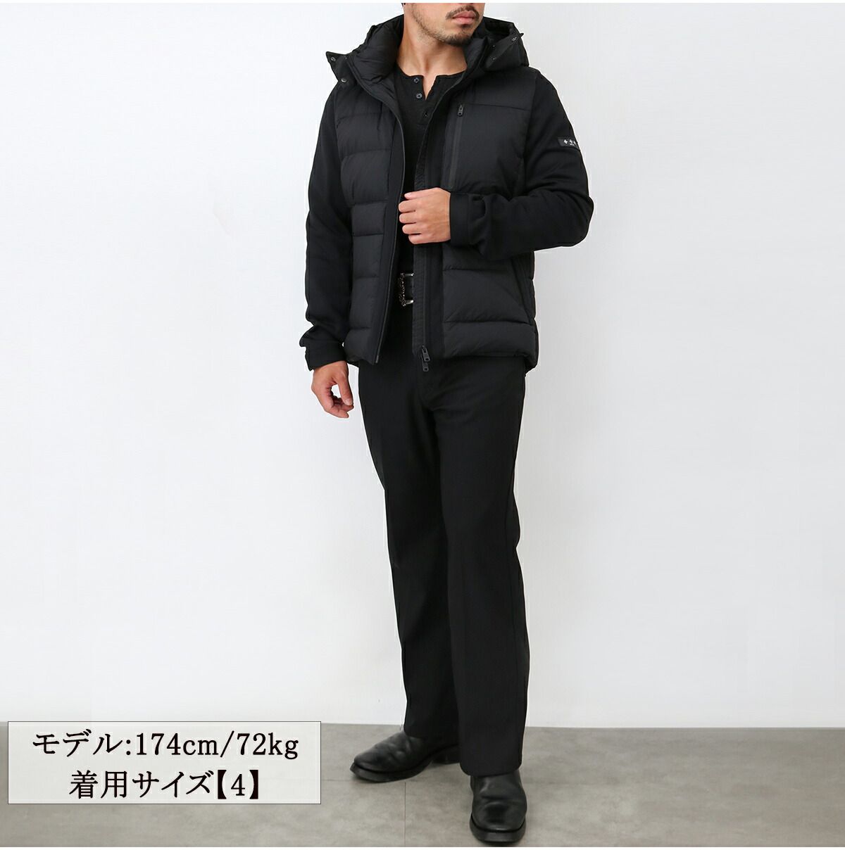 【saku】TATRAS ブラックダウンジャケット フード付き TATRAS ブラック フード付きダウンジャケット TATRAS ブラック ダウン