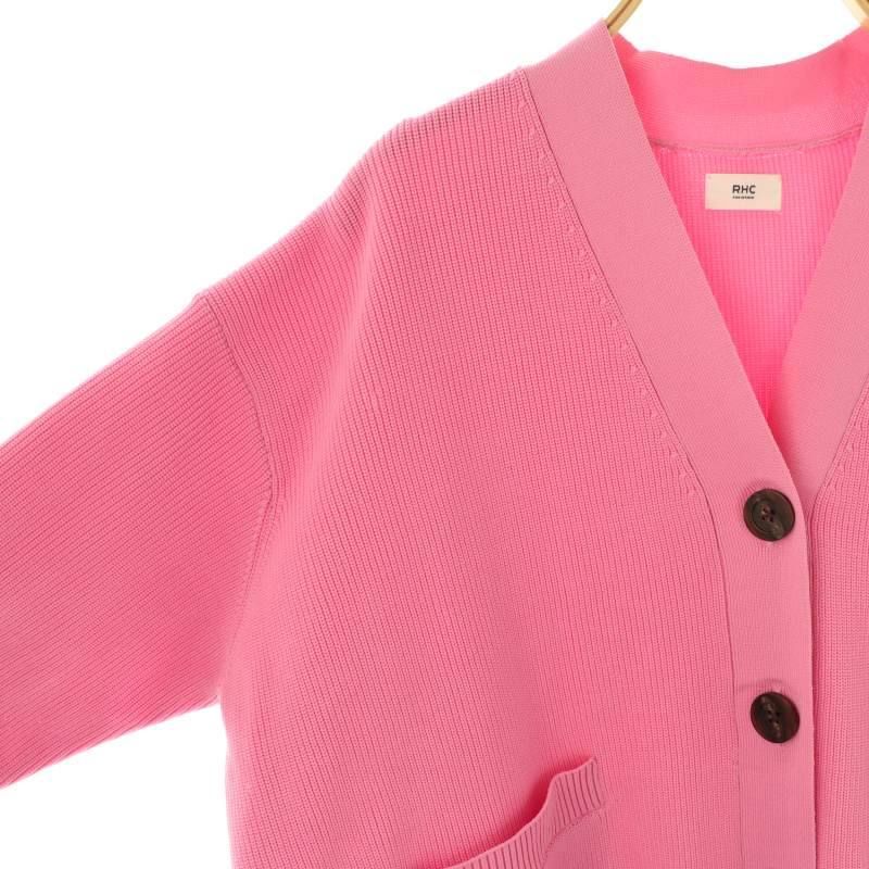 ロンハーマン Ron Herman RHC Recycle Polyester Cardigan カーディガン ニット Vネック XS ピンク /DO ■OS ■SH レディース ロンハーマン Ron Herman RHC Recycle Polyester Cardigan