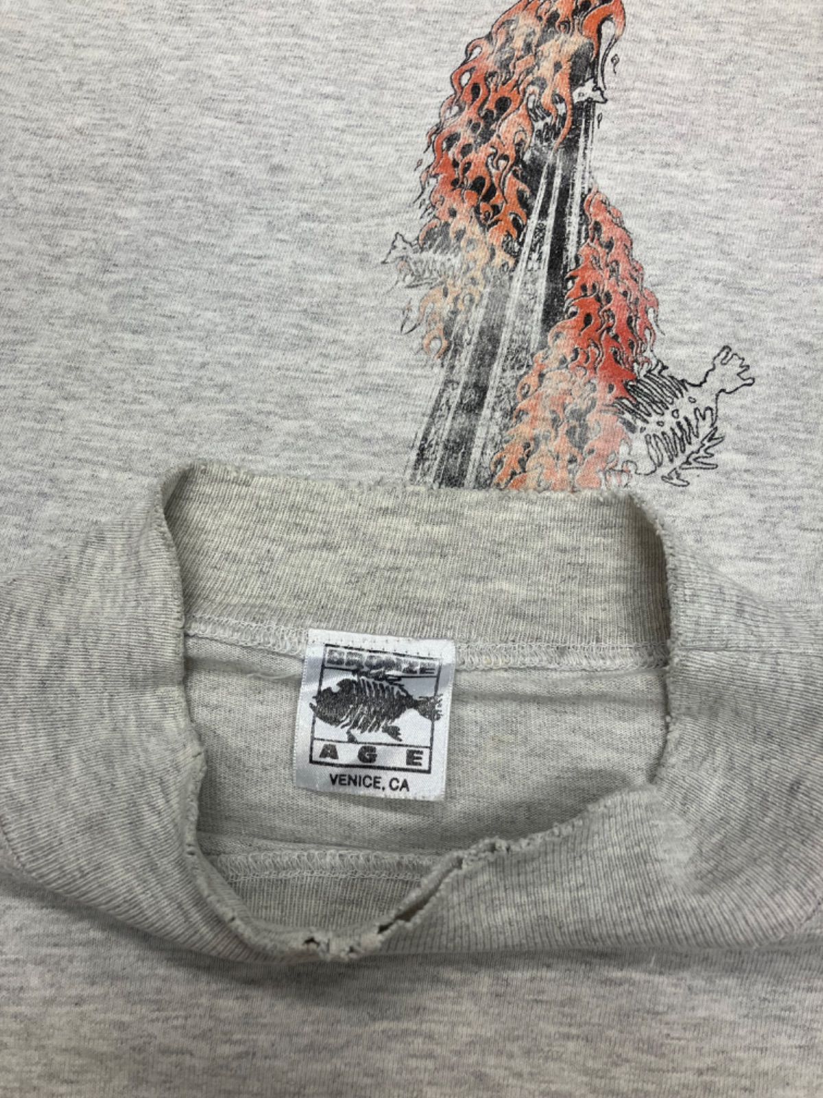 90's BRONZE AGE Print L/S T-Shirt VENICE ブロンズエイジ モック