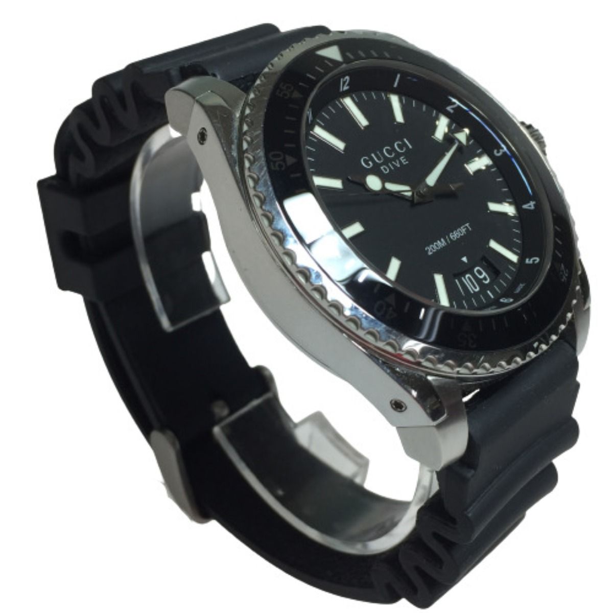 ◎◎GUCCI グッチ 136.2 DIVE ベルト社外製  クォーツ メンズ 腕時計 箱付