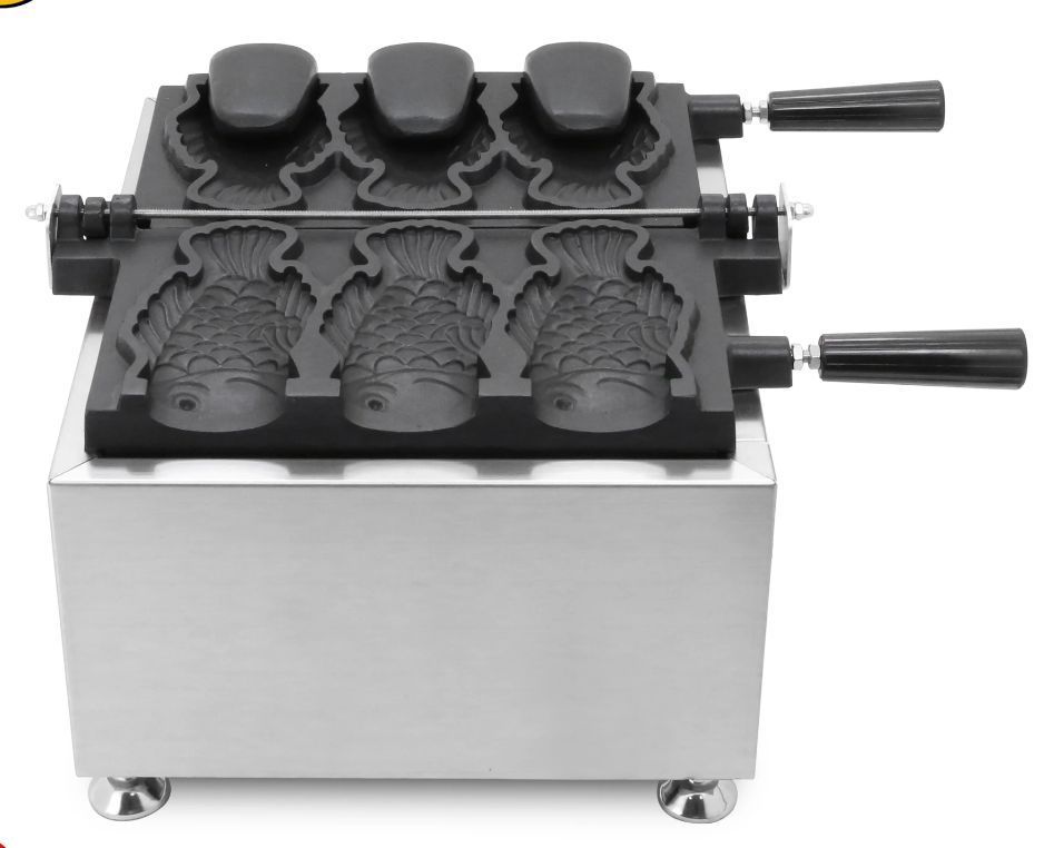 商業3個日本openning口魚アイスクリームたいやき機魚の形たいやきアイスクリームwafflerケーキ製造機