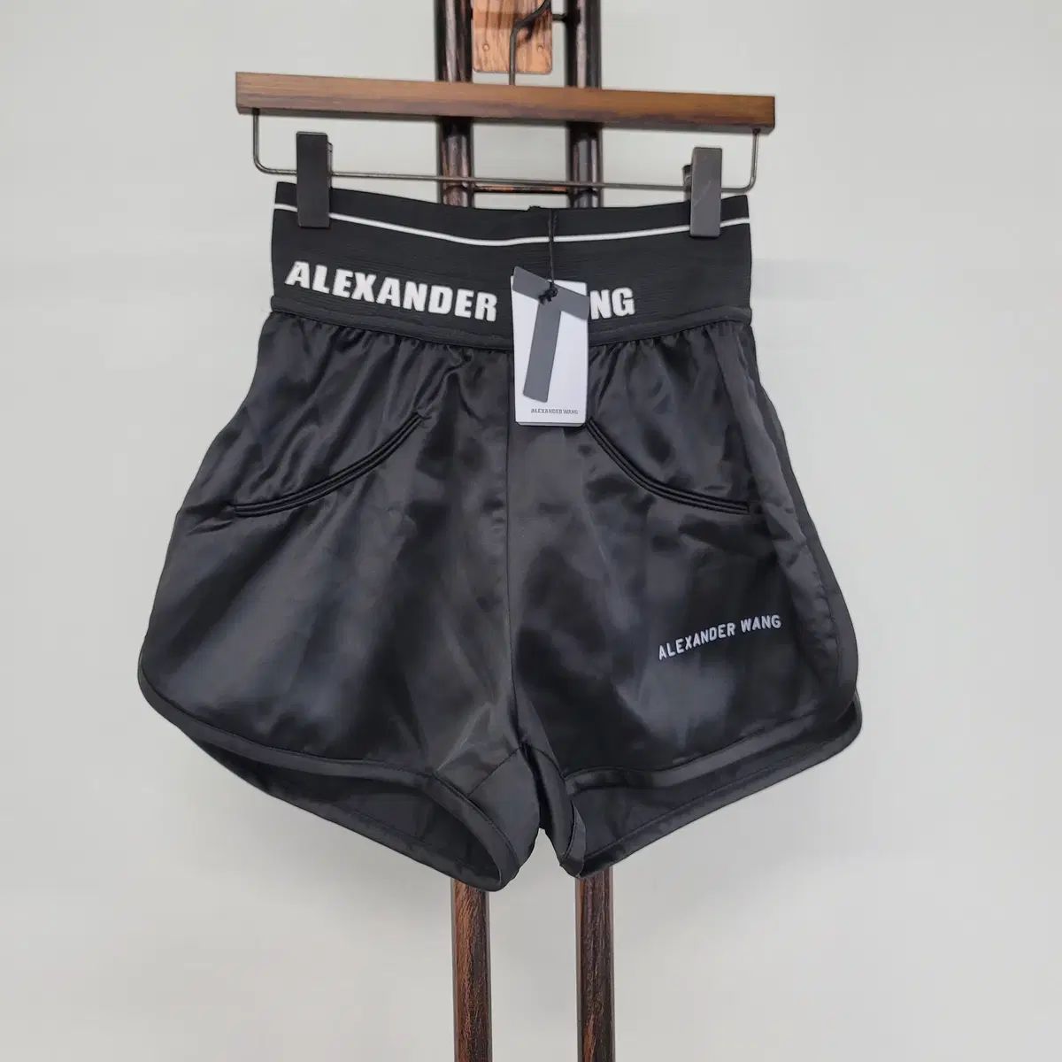 Alexander Wang アレキサンダーワング シルク シャルムーズ ロゴ 弾力性のある ショートパンツ S