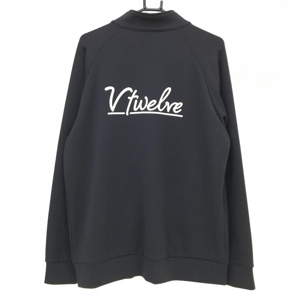 V12 ジャケット 黒×白 後ロゴプリント メンズ XL ゴルフウェア モデル V12