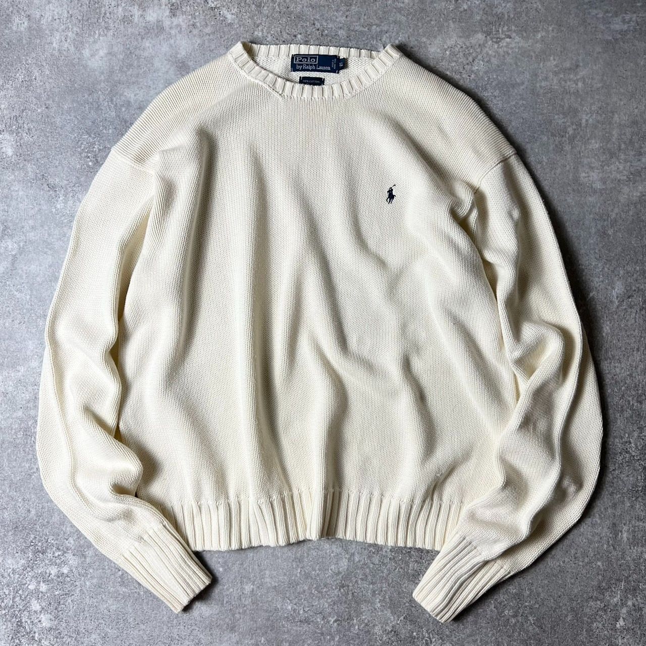 90s POLO RALPH LAUREN コットン ニット セーター XL / 90年代 