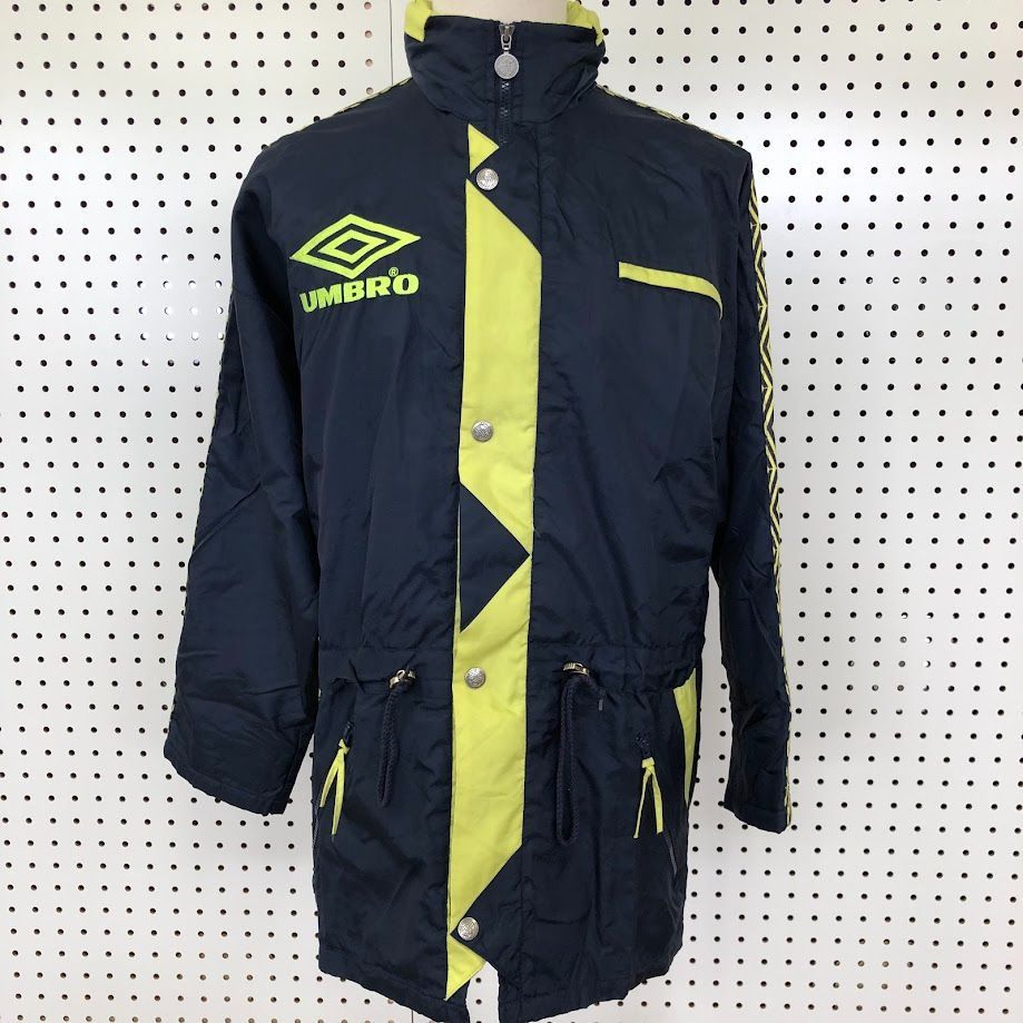 90s UMBRO Logo Nylon Jacket 紺黄白 L アンブロ ロゴ 切り替え