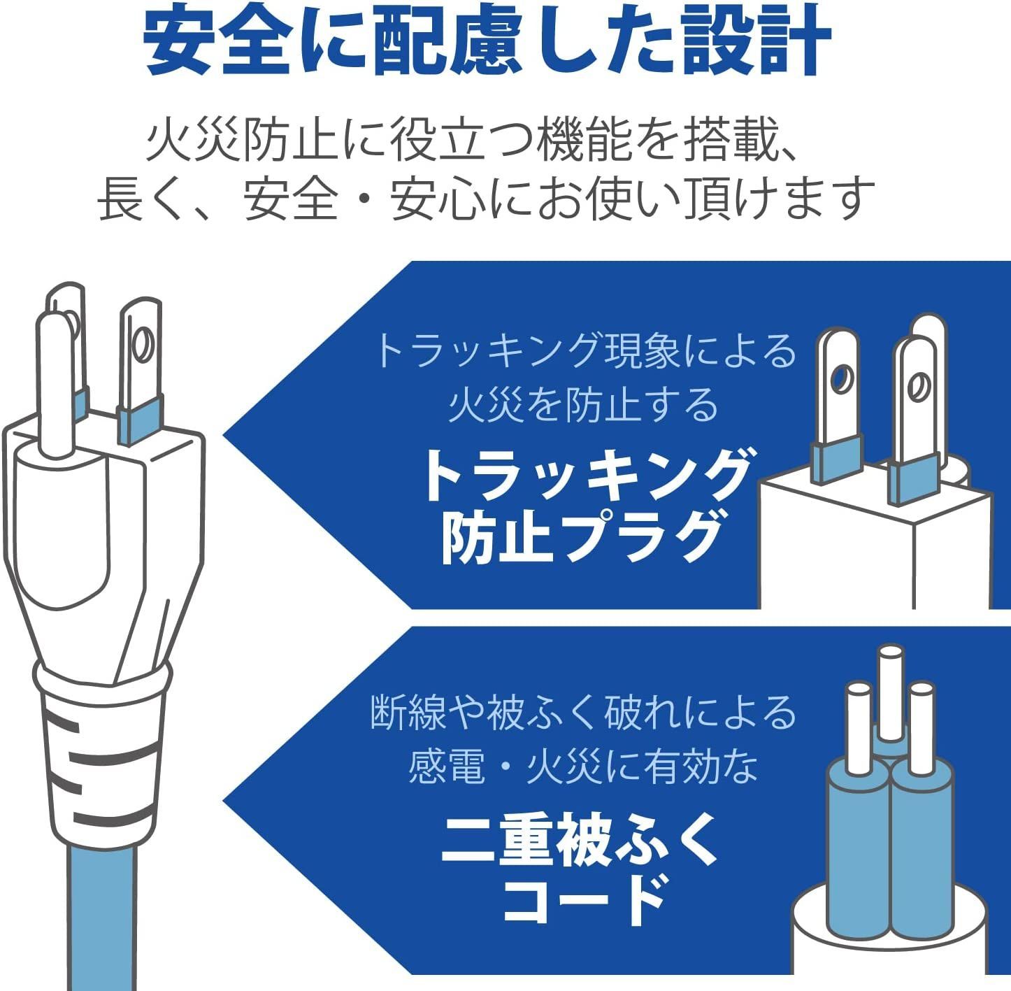 未使用・エレコム】8口3極2mコードロング型磁石タップ - メルカリ