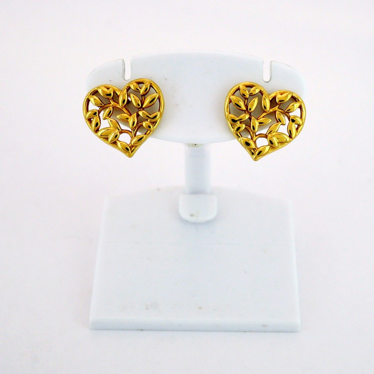 5jmb0333 ティファニー ピアス オリーブリーフ ハートモチーフ K18YG イエローゴールド レディース
