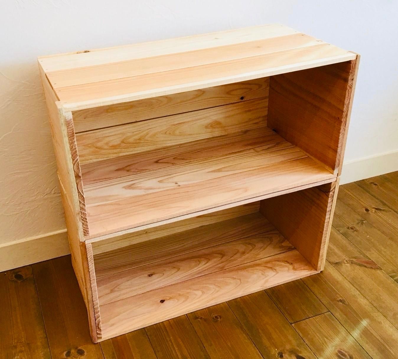 新品 りんご箱 1箱 // 木箱 収納 本物 ウッドボックス 棚 ラック 玩具