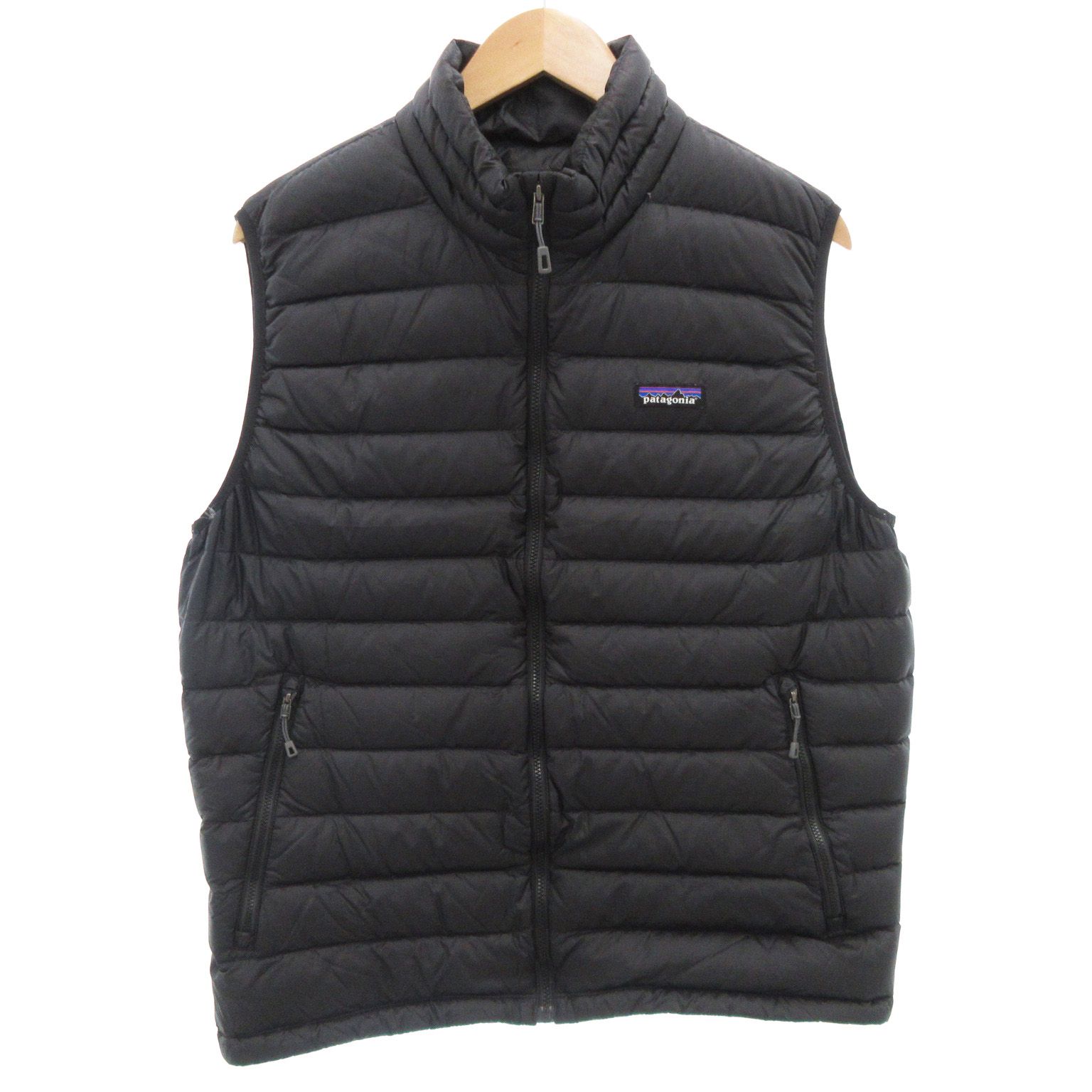 美品　2002年製　patagonia　グースダウンベスト　L　ブラック　ロゴ パタゴニア Patagonia ダウンセーターベスト ジャケット ジップ