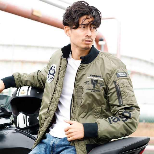 VANSON バンソン TVS2307W MA-1ジャケット カーキ/ブラック XLサイズ VANSON trooper MA-1 JACKE