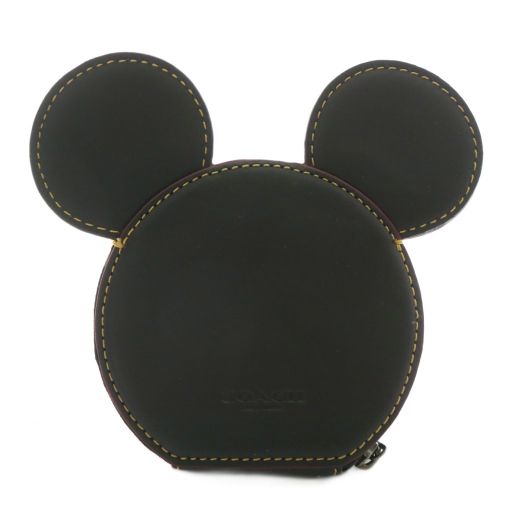コーチ COACH ディズニーコラボ 小銭入れ コインケース レザー ミッキー型 ロゴ 黒 ブラック F59071 XZ GY18