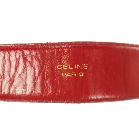 CELINE セリーヌ 馬車金具 ベルト ゴールド金具 ダブル CELINE セリーヌ ベルト 馬車金具 ゴールド ブラック 黒 レザー