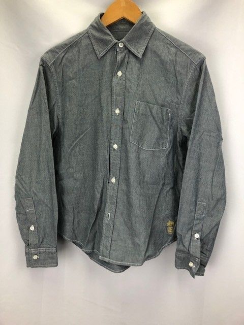 90s 日本製 デッドストック グレージュ シボ感テクスチャー 長袖シャツ