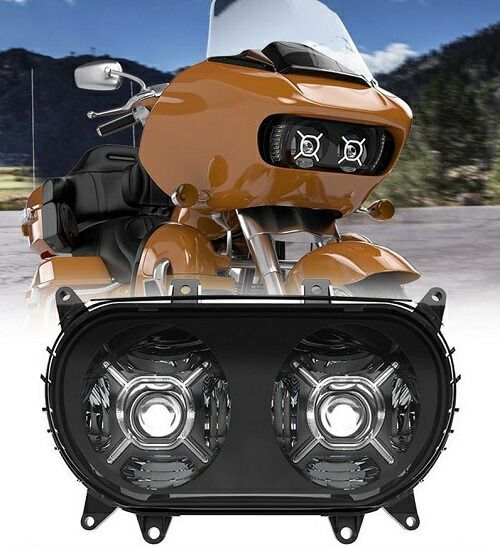 ヘッドライト LED デュアル ハーレー ロードグライド 2015-2020 Road Glide FLTRU FLTRX FLTRXSE FLTRX FLTR EFI FLTRI