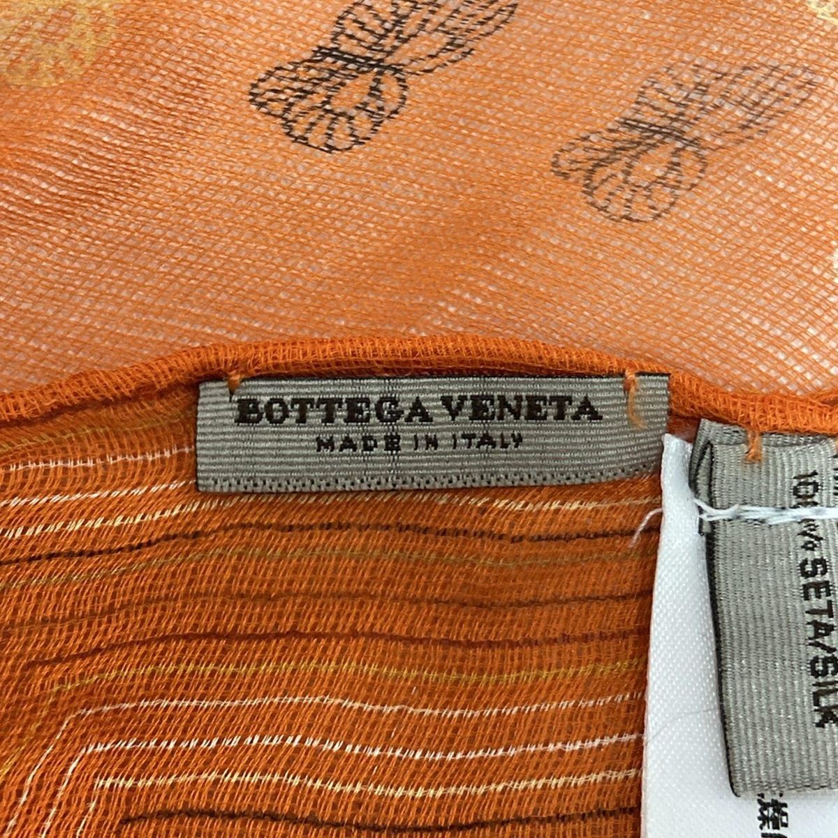 ボッテガヴェネタ　BOTTEGA VENETA 大判ストール　オレンジ ボッテガヴェネタ BOTTEGA VENETA 大判ストール オレンジ 楽天
