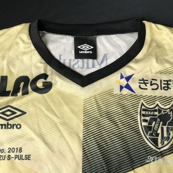 希少品！FC東京/20周年記念/ユニフォーム/シャツ【メンズF/金/ゴールド