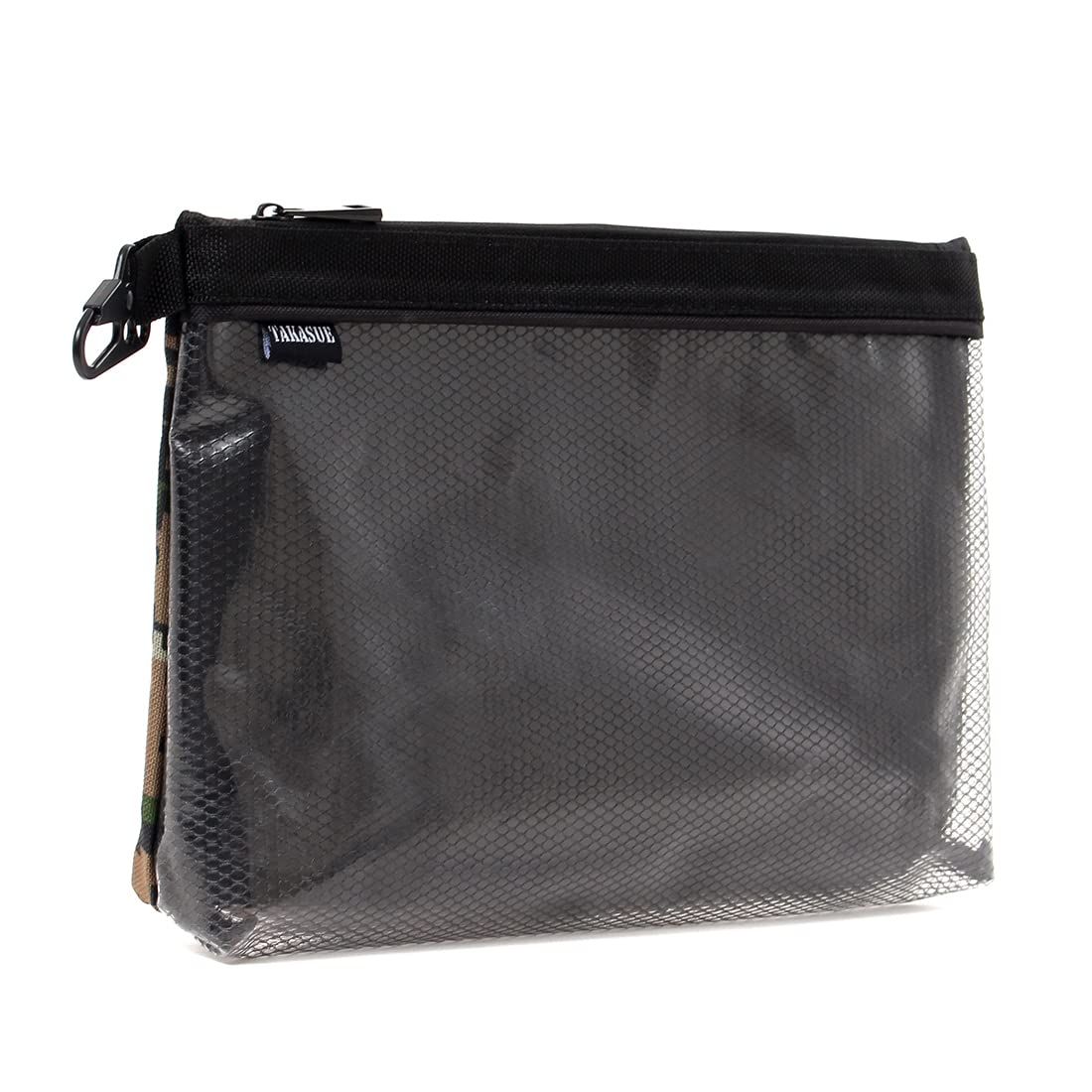 新着商品 TAKASUE 迷彩 透明ポーチ カモフラージュ サバゲー 工具 小物入れ 防水 アウトドア 釣り 配線 (L デジカモ)