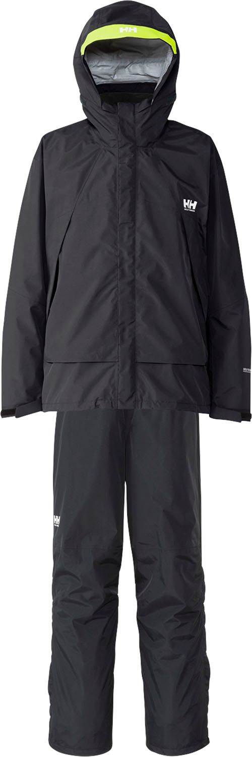 ヘリーハンセン Helly Hansen アウトドア ヘリ―レインスーツ HELLY RAIN SUIT レインジャケット レインパンツ メンズ レディース ハイキング 防水 撥水 透湿 抗菌 防臭 パッカブル HH12510 K ブラック