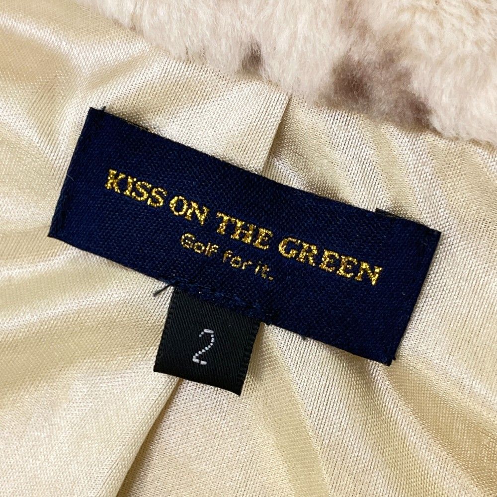 サイズ：2 KISS ON THE GREEN キスオンザグリーン  ボア ジップベスト レオパード柄 ベージュ系 [240101174730] ゴルフウェア レディース ストスト