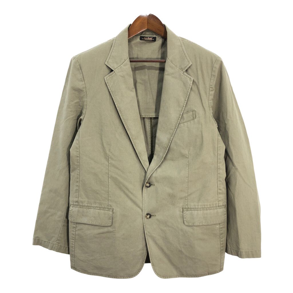 L.L.Bean エルエルビーン コットン テーラードジャケット アウトドア カーキ (メンズ 42) 中古 古着 R6322
