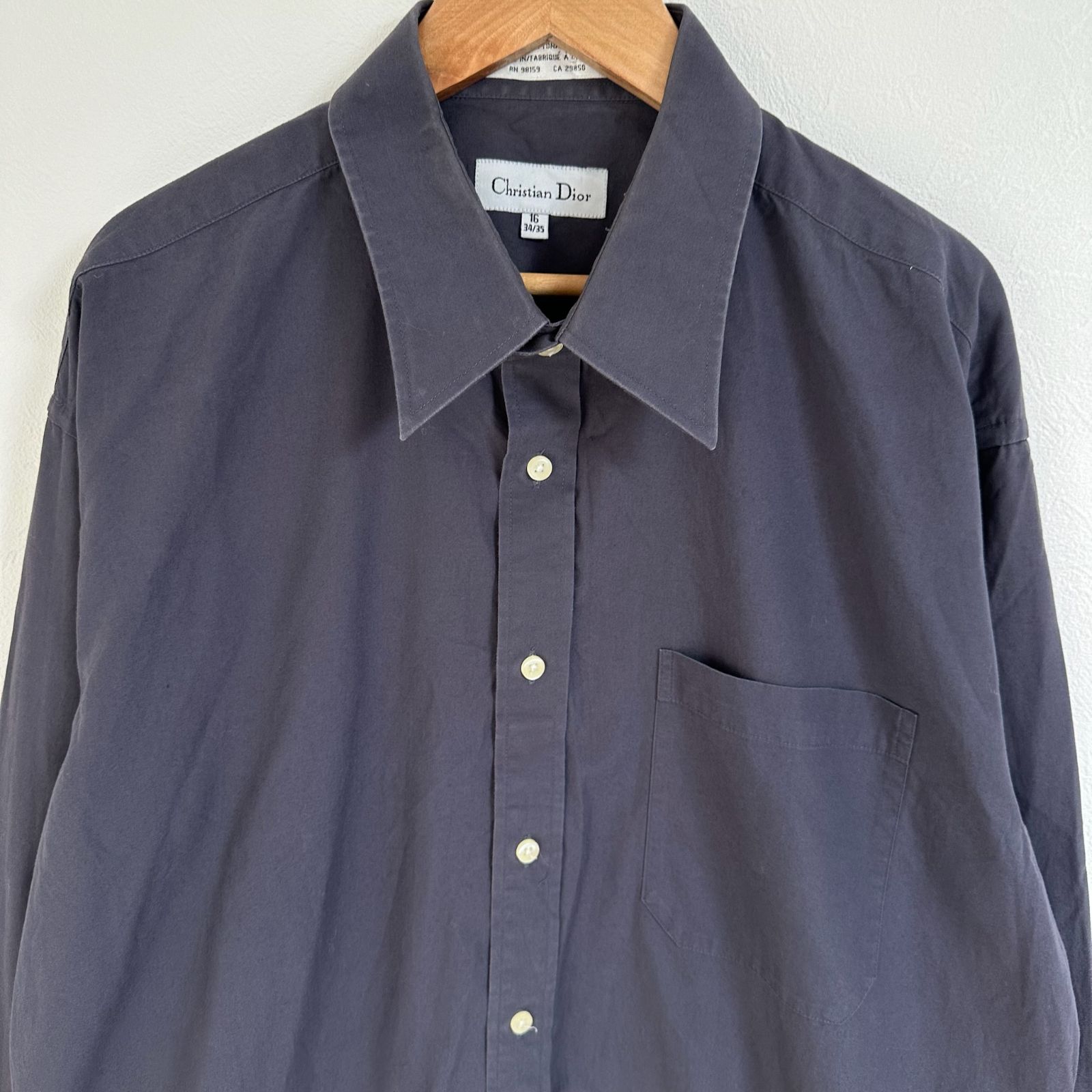 Christian Dior 90'S 長袖 コットンドレスシャツ ヴィンテージ Christian Dior 90'S 長袖 コットンドレスシャツ ヴィンテージ