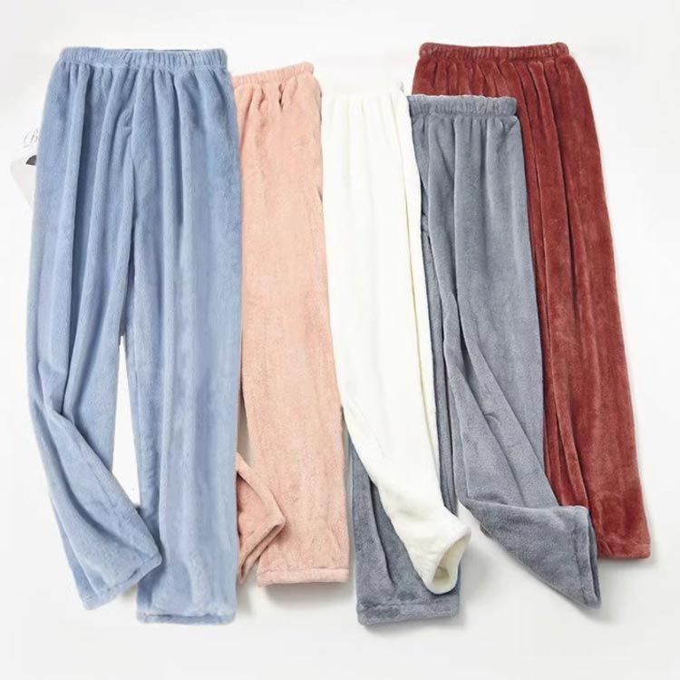 パジャマ ルームパンツ もこもこ 冬 ルームウェア レディース パンツ あったか モコモコ ズボン 冷え防止 リラックスパンツ 部屋着 ゆったり 厚手 シンプル おしゃれ 防寒 寒さ対策 秋冬 大きい pop 2244