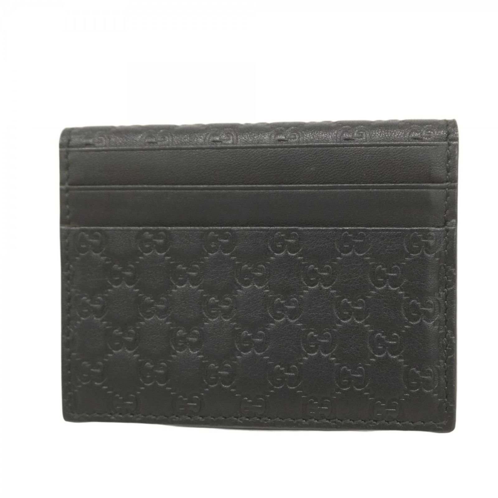 グッチ Gucci グッチ 名刺入れ カードケース マイクログッチシマ 352365 レザー ブラック シャンパンメンズ レディース