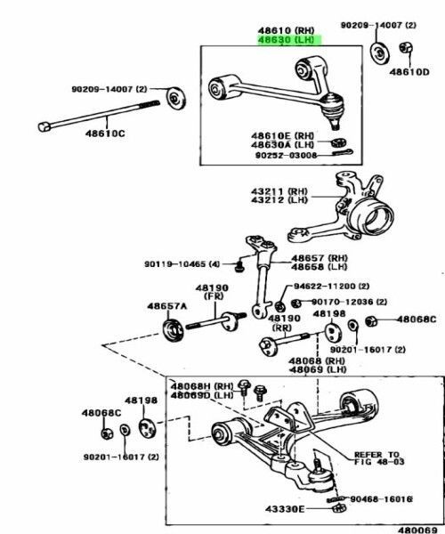 トヨタ スープラ レクサス SC300 400 フロントサスペンション アーム UPR 左 48630-29046 TOYOTA LEXUS Genuine JDM メーカー純正品