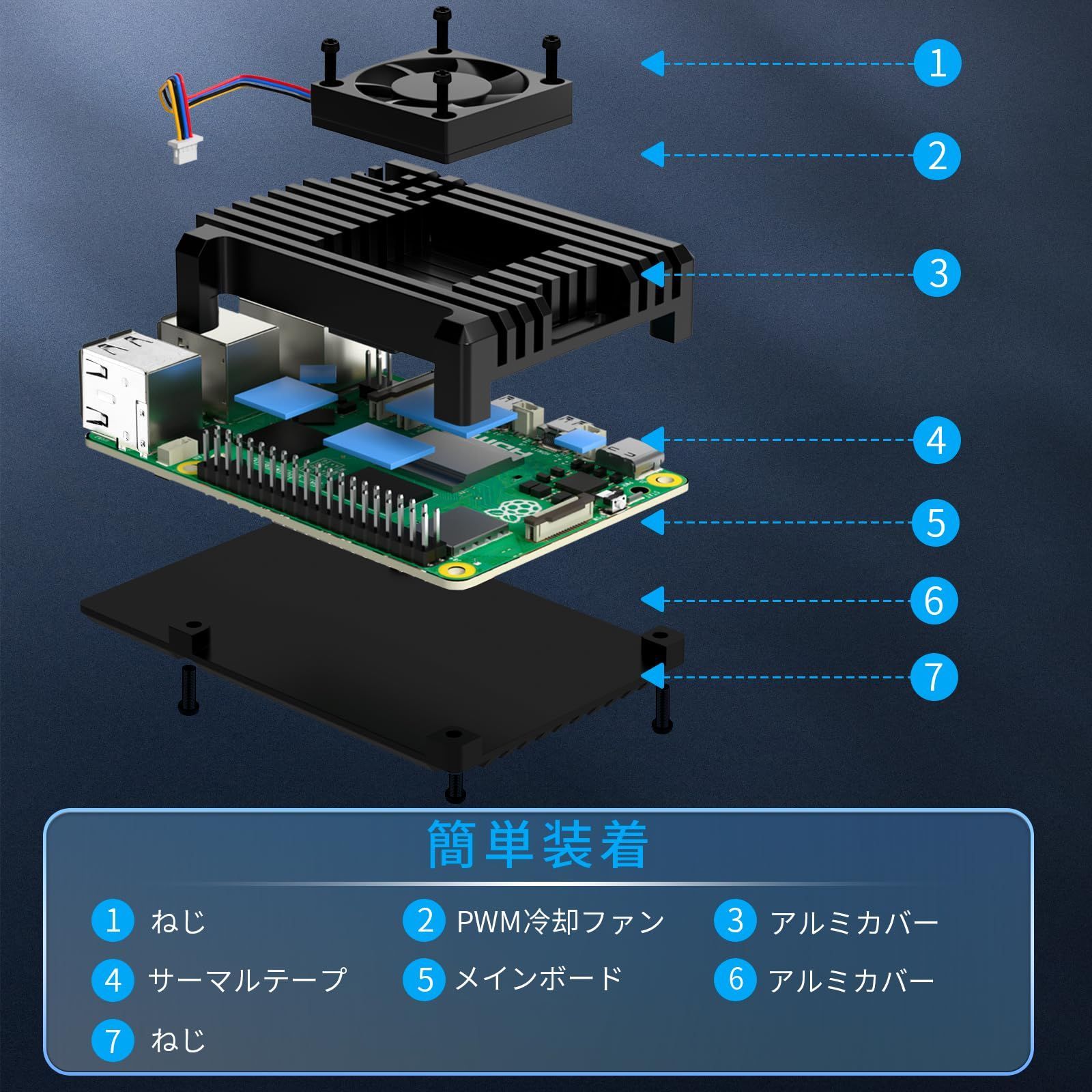 Amazon.co.jp: Raspberry Pi 5用アルミニウム合金ケース