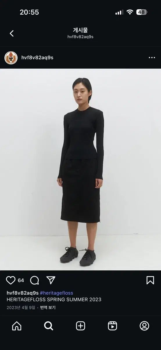 HERITAGE FLOSS ウィンドブレーカー スカート 黒 xs