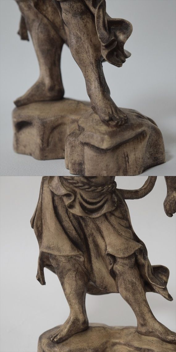 高19.8cm 金剛力士像 仁王像 木彫り 仏像 仏教美術 置物