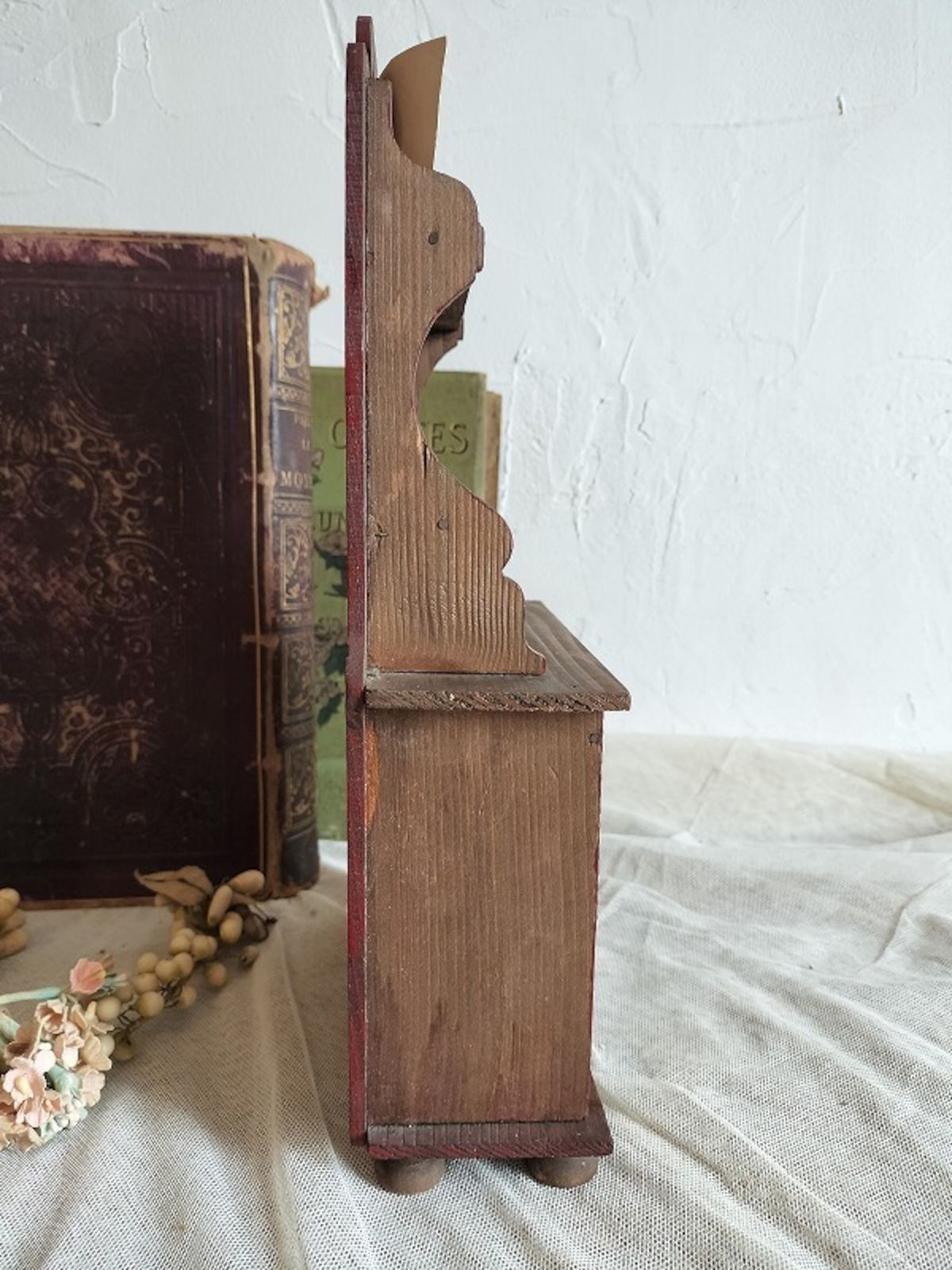 フランスアンティーク バンブー 木製ドールキャビネット