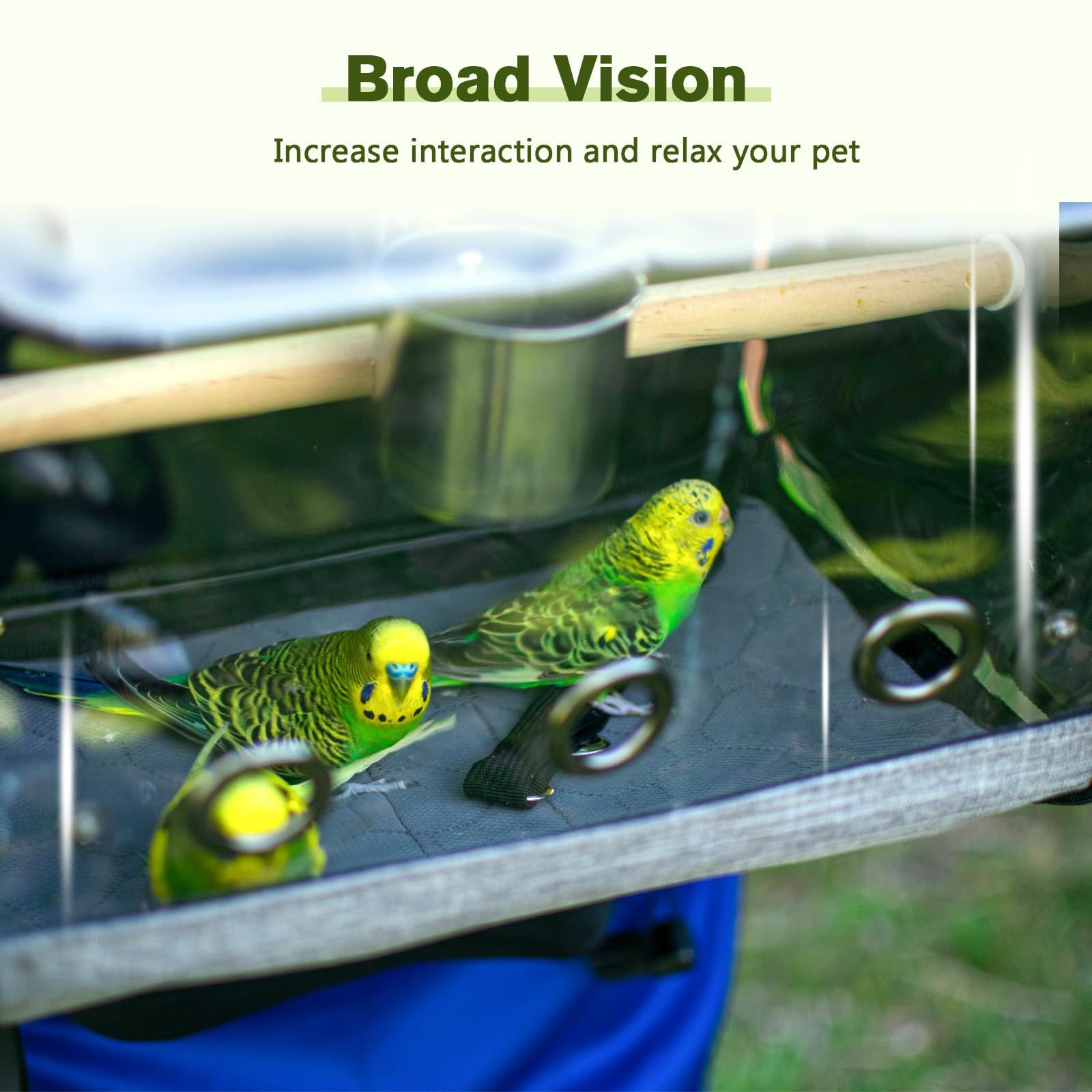 外出便利 可視窓付き 移動用 鳥用 高さ調節 な止まり木付き 鳥用 餌入れ 鳥用 防水パッド リュック キャリー 軽量 インコ 折りたたみ式 キャリーバッグ 散歩 旅行 避難用の鳥かご Pecute