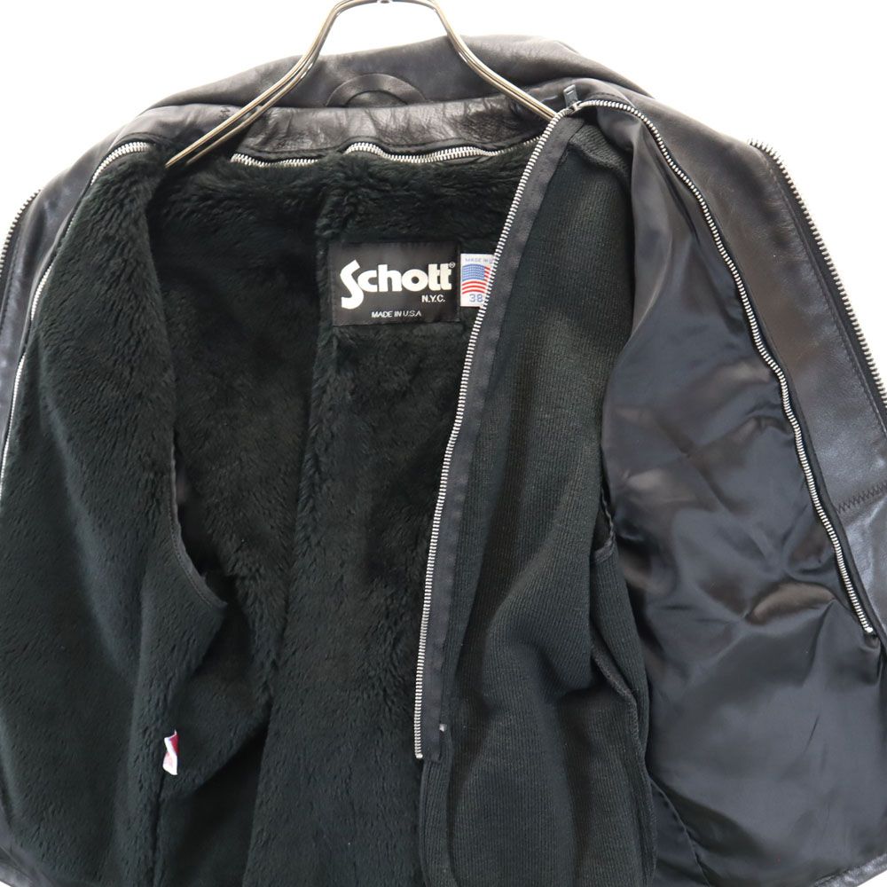 ショット USA製 643 レザー ライダースジャケット 38 ブラック schott
