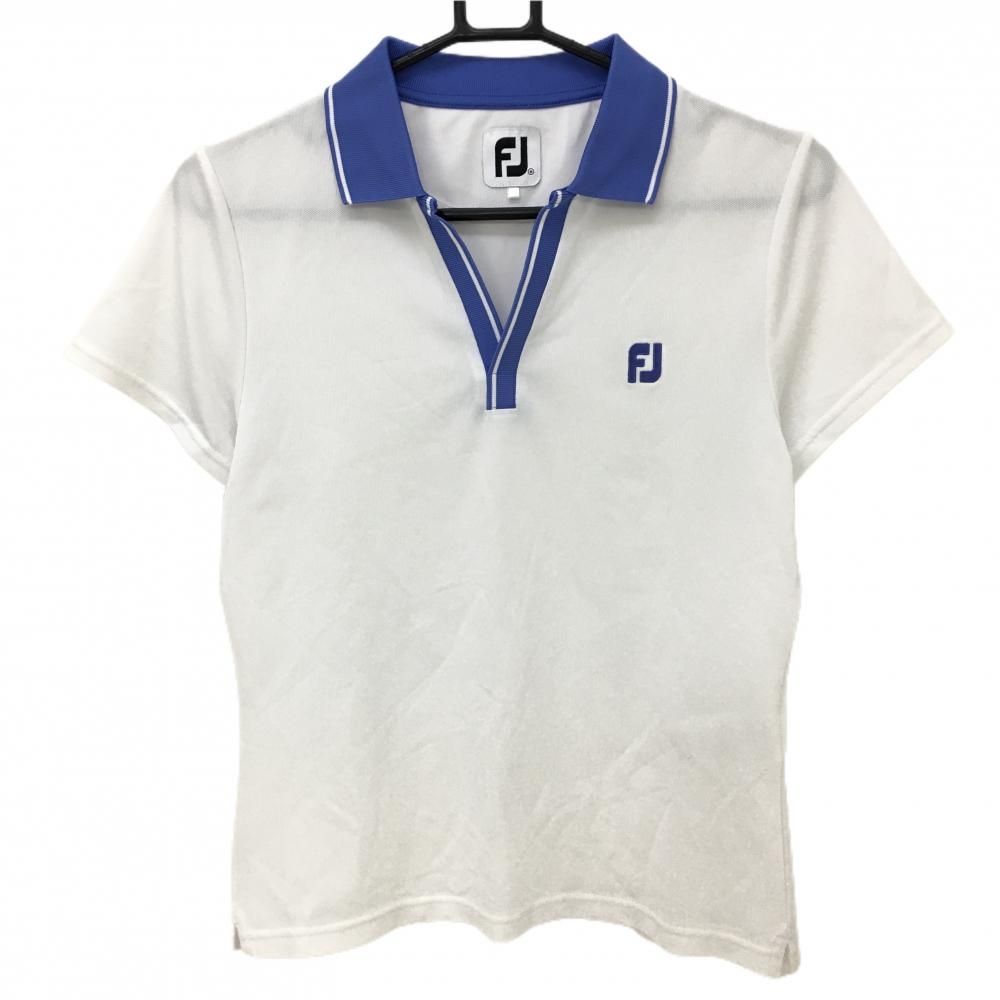 中古 メンズ フットジョイ FootJoy 半袖ポロシャツ M 水色 ブルー 【超