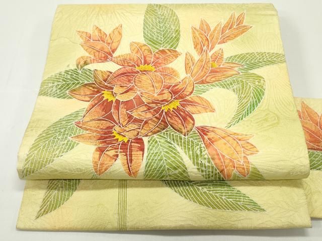 平和屋本店■極上　鎌倉友禅　坂井教人　日本工芸会正会員　訪問着　水芭蕉　金彩　柳鼠色地　逸品　未使用　CYAA1724s5 平和屋本店□極上 鎌倉友禅 坂井教人 日本工芸会正会員 訪問着 水芭蕉