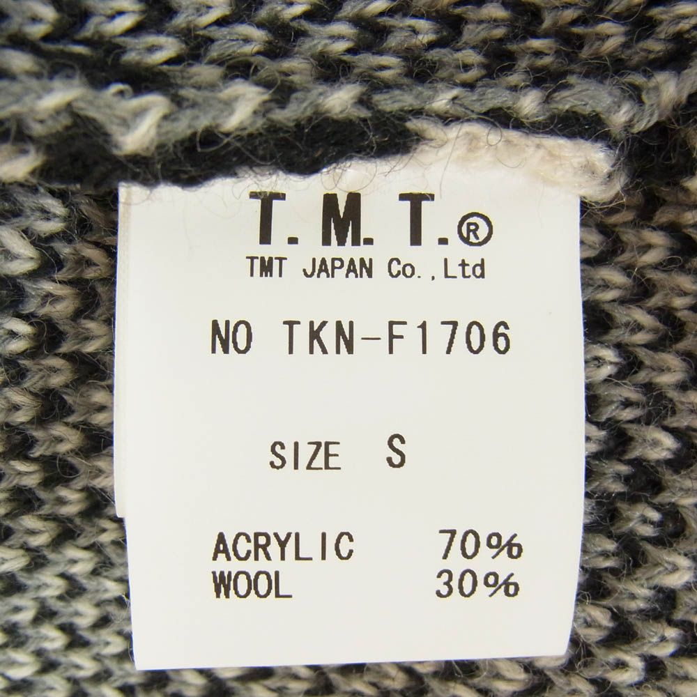 TMT ティーエムティー TKN-F1706 NATIVE JACQUARD KNIT DUFFEL COAT ニット コート ブラック系 S CAMPINGPARCCENTRAL_COM