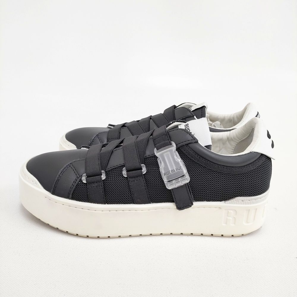 RUCOLINE ルコライン ベルトデザイン サイズ36 スニーカー ブラック レディース【中古】5-0901G◎ RUCOLINE ルコライン ベルトデザイン サイズ36 スニーカー ブラック