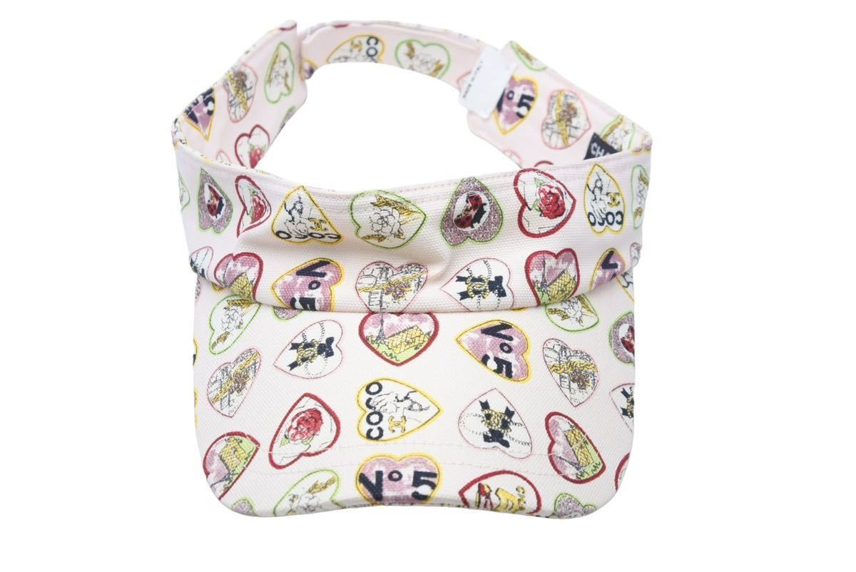 CHANEL シャネル サンバイザー 帽子 バレンタイン ハートココマーク 