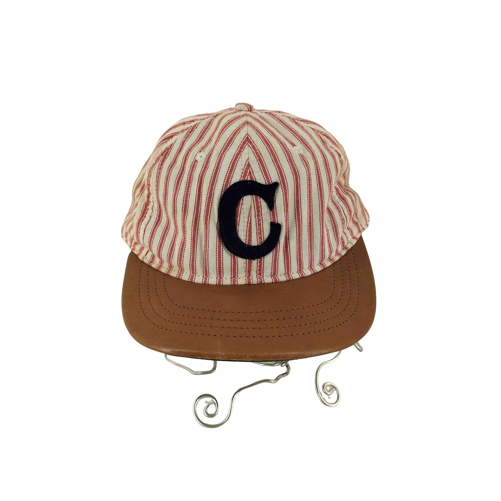 ユーズドフルギ 古着 C.H.SUPPLY 羊革 レッドストライプキャップ メンズ 7 1|2